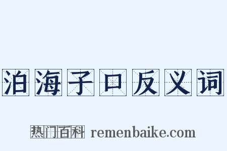 泊海子口反义词是什么意思的图片